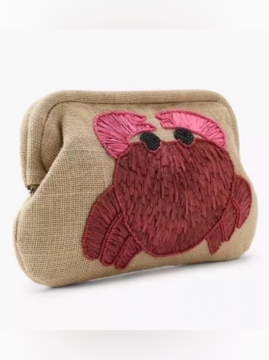 Zara Handbags - Zara Crab Raffia Beaded Clutch Bag